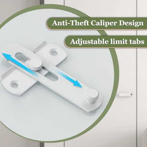Alise 4-Inch White Steel Gate Latch - Durable Security Door Lock for Barn & Wood Doors, Medium Size