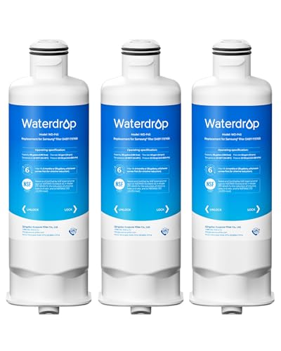 Waterdrop WD-F45 Refrigerator Water Filter Replacement 3-Pack for Samsung DA97-17376B, Standard Activated Carbon Filter
