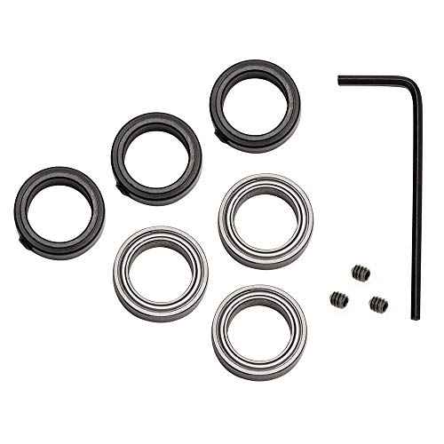 Yakamoz 3-Set Router Bit Replacement Bearings Bottom Mounted Ball Bearing Guide Survival Kit for 1/2 Inch Shank Router Bits | Inner Dia. 1/2¡± & Outer Dia. 3/4¡±, Fixed Collar Included