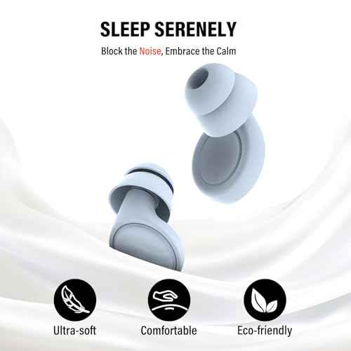 Ear Plugs for Sleeping Noise Cancelling - 35dB Reusable Ear Plugs with 7 Eartips and Carry Case - Flexible Hearing Protection - Replaceable Single/Double Eartips for Sleep, Focus, Travel, Work, Blue