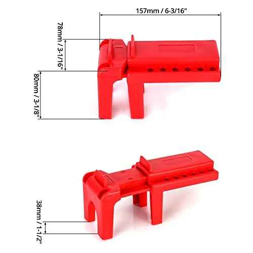 QWORK Ball Valve Lockout, 1/2" - 2-1/2" Diameter, Red
