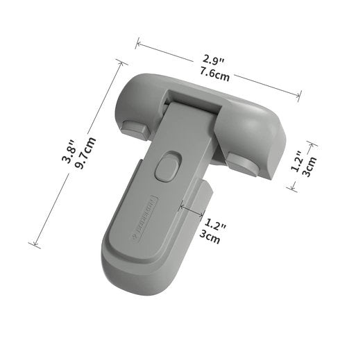 Mom's Choice Gold Awards Winner - EUDEMON 1 Pack Updated Child Proof Refrigerator/Fridge/Freezer Door Lock Apply to Max 1"(25mm) Sealing Strip for Toddlers and Kids, no Tools Need or Drill (Grey)