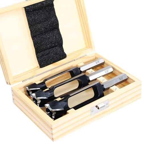 3PCS Wood Plug Cutters Set, Wood Tenon Maker Dowel Pocket Hole Plug Cutters, Woodworking Drill Bit, Suiatble for Making 3/8" 1/2" 5/8" Wood Dowel Pins- (Wood Plug Cutters)