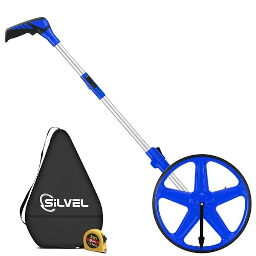 SILVEL 12-Inch Measuring Wheel Blue with 9999 ft Capacity — Foldable, No Batteries