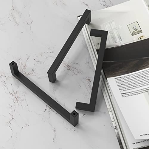 NISUOIEN 5 Inch Matte Black Cabinet Handles 30 Pack, Square Drawer Pulls