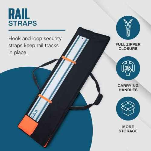 Rugged Tools Guide Rail Bag - Protective Track Saw Bag For Saw Guide Rails up to 59"
