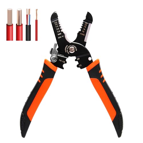 Htaexpu 5-in-1 Wire Stripper, Crimper & Cutter for 10-22 AWG Electrical Wires
