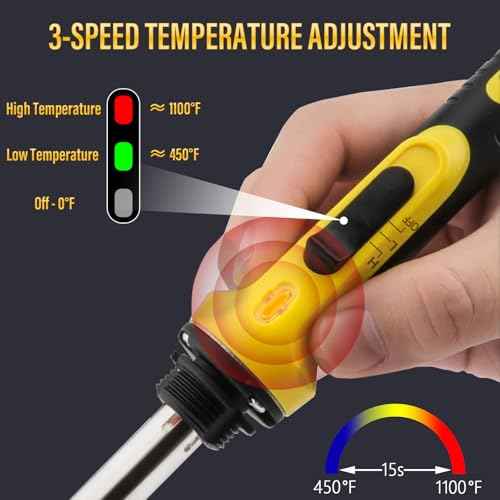 150W Plastic Welder Kit, 3-Speed Temperature Control Plastic Welding Kit, Professional Plastic Weld Tool With 70pcs Welding Rods,3Tips,Portable Plastic Repair Kit For Car Bumper,Kayak Repairs (Yellow)