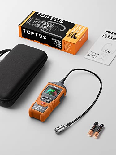 TOPTES PT520A Battery-Operated Gas Leak Detector with 17-Inch Gooseneck - Orange