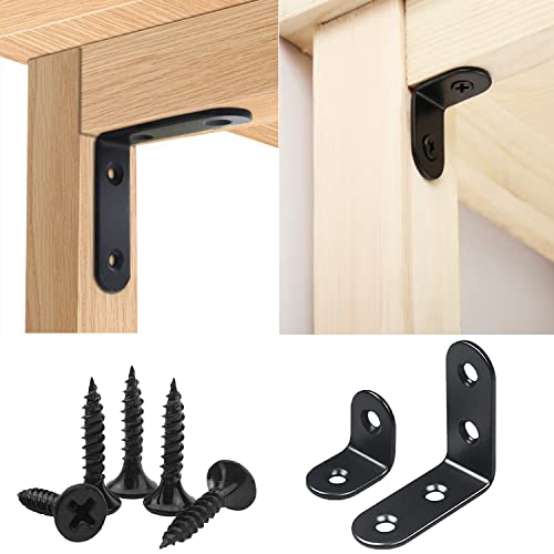 YAMASO 20PCS Stainless Steel L Bracket Corner Brace Set with Screws - Reinforcement Hardware