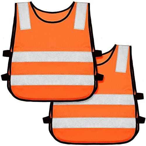 2 Pieces Kids Reflective Vest Child Safety Visibility Vest for Boys Girls Cycling Skiing Runner