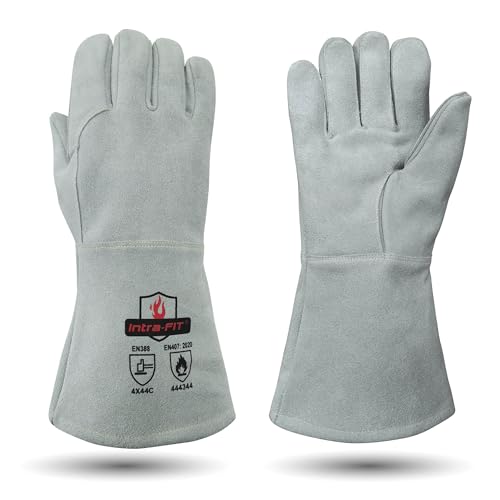 932¢µ/500¡ÆC Heat Resistant gloves, Fire Proof Foundry Leather Gloves for Fireplace,Furnace,Fire Pit,Blacksmith...