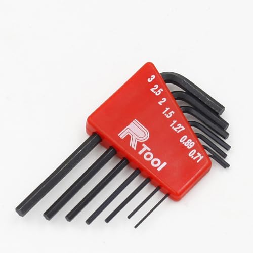 7pcs Mini Hex Key Allen Wrench Set (0.71mm-3mm), Small L Shaped Allen Key, Size 0.71mm, 0.89mm, 1.27mm, 1.5mm, 2mm, 2.5mm, 3mm Micro Tool