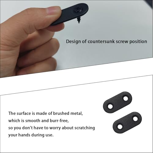 Black Straight Corner Brackets Pack of 20 with Screws - Stainless Steel Support for Furniture Repair