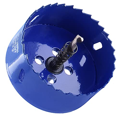 Luomorgo 3-1/8 inch 79mm Hole Saw, 1 1/4 inch Cutting Depth HSS Bi-Metal Hole Cutter with Hex Shank Drill Bit Adapter for Wood Cornhole Boards Plastic Drywall Fiberboard