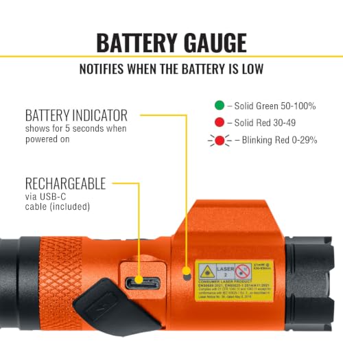 Klein Tools Rechargeable Magnetic LED Flashlight with Laser Pointer