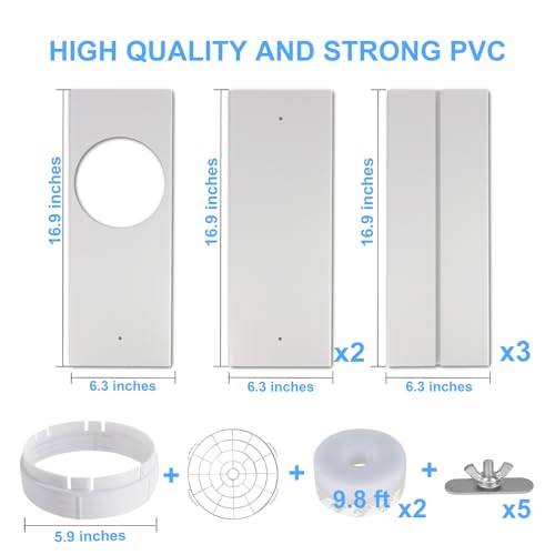 NWESTUN 5.9 Inch Sliding Door Vent Kit for Portable AC Exhaust 2024 Upgrade