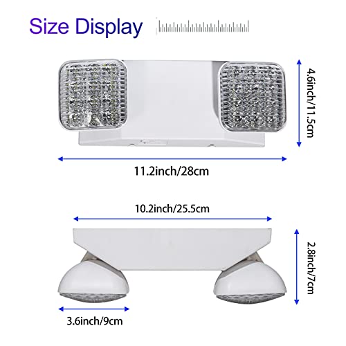 TANLUX 1 Pack White LED Emergency Lights with Battery Backup, Commercial Hardwired Exit Sign, UL Listed, 120/277V