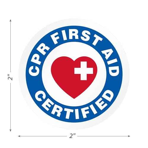 SmartSign CPR First Aid Certified Pack of 5 Hard Hat Labels | Retro-Reflective, 2" Circle