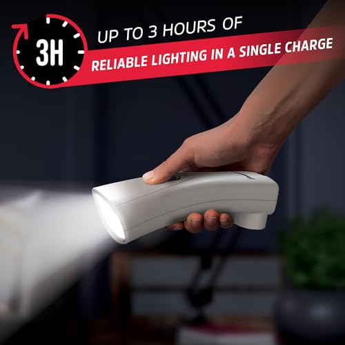 Energizer Auto-On Rechargeable LED Emergency Flashlights 3-Pack White for Power Outages