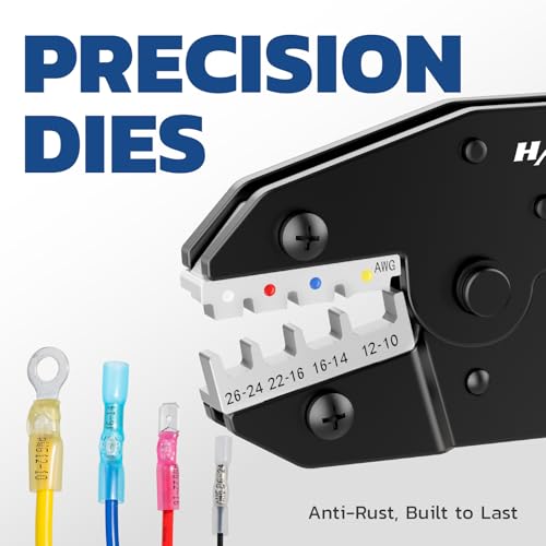 Haisstronica Crimping Tool for Heat Shrink Connectors AWG 26-10, Model HS-8327 – Easy Wire Crimper
