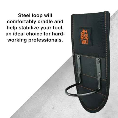 WOLF WTH2101 Heavy-Duty Ballistic Steel Loop Hammer Holder | 3¡¯¡¯ Work Tool Belt Tunnel | Mallet Rock Pick Holster | Durable Lightweight | Construction Contractor Bricklayer Mining Maintenance Handyman
