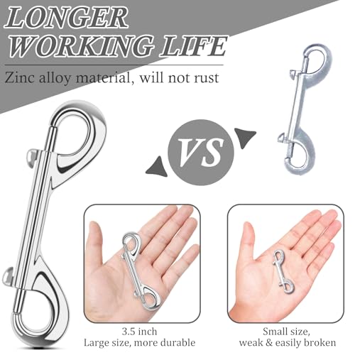 ERKOON 4 Pack Heavy Duty 3.5-Inch Double Ended Metal Snap Hooks, 110lb Load Capacity