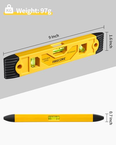 Firecore Magnetic Torpedo Level 9 Inch Shockproof Bubble Leveler - 1pcs