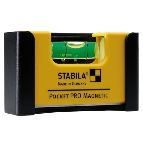 Stabila Pocket Level Pro 11901 — Small Magnetic Bubble Level with Belt Clip