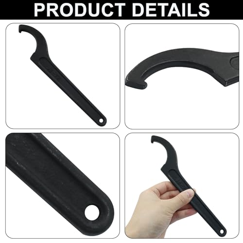 Murtenze C Hook Spanner Wrench for 68-72mm Round Nut, Universal Coilover Spanner Black Adjustment Hook Wrench Tool Carbon Steel
