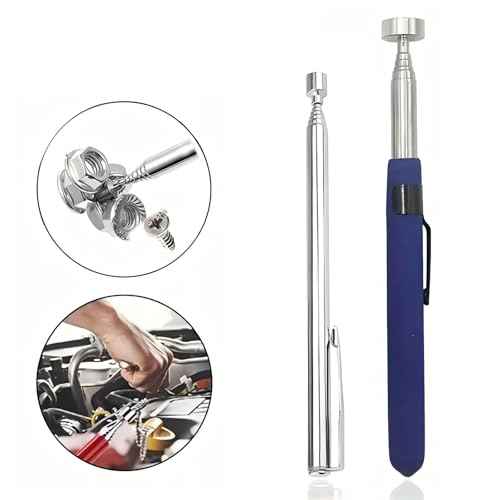 Telescoping Magnetic Pickup Tool - Extendable Stick 2Pcs Includes 8LB & 2LB Magnet for Mechanics, Car Tools, Reaching Hard-to-Reach Areas