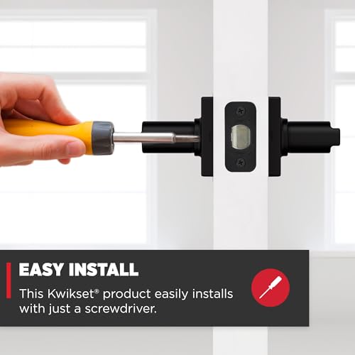 Kwikset Casey Privacy Door Lever with Lock - Matte Black, 1 Pack