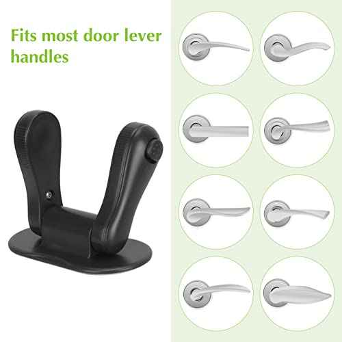 Child Proof Door Lever Lock, 2 Pack Door Locks for Kids Safety, Door Knob Child Proof, Baby Proofing, 3M Adhesive, Door Handle Child Proof, Baby Safety Locks for Toddlers (Black)