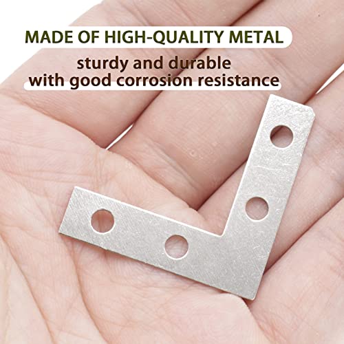 Silver 1.5 Inch L Corner Brackets - Gold Metal Decorative Support Set of 40