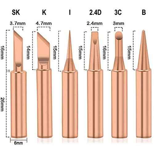 12pcs 900M-T Series Soldering Iron Tips, Bestgle Pure Copper Soldering Tips Replacement for Precision Welding ? Compatible with Hakko, TENMA, ATTEN, Quick, Aoyue, Yihua Solder Station