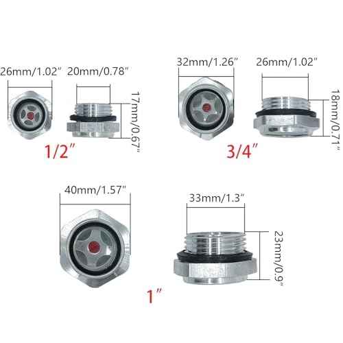 4Pcs Air compressor Oil Sight Glass 1 Inch NPT Oil Liquid Level Gauge Male Threaded Aluminum Alloy Oil Indicator Window For Air Compressor Gearbox Tan