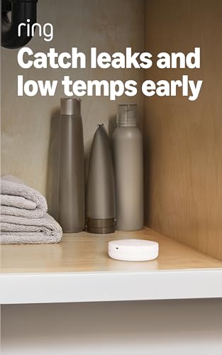 Ring Flood & Freeze Water Leak Sensor - Wireless Alert for Water Damage & Frozen Pipes