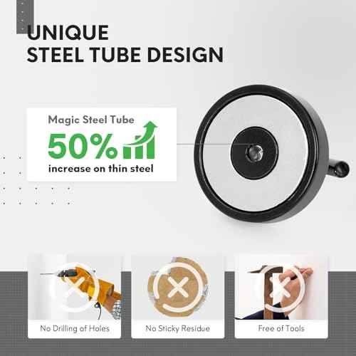 Neosmuk Magnetic Hooks, Cruise Ship Essentials, 80lb+ Heavy Duty Magnetic Hooks for Cruise Cabins, Refrigerator, Grill, Hanging, and Travel | Extra Strong Must-Haves Magnet Hook,Black