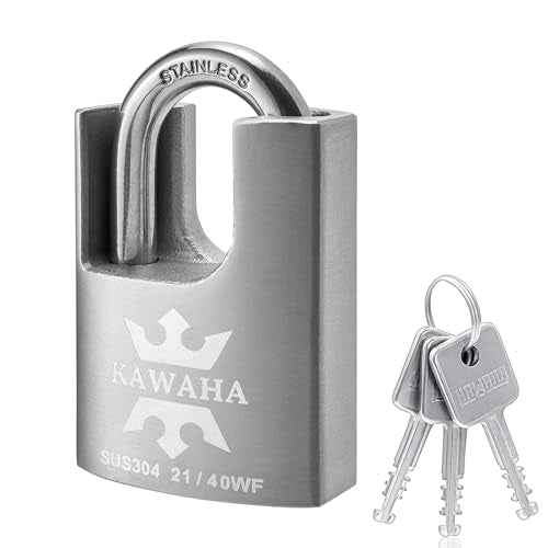 21/40KD-3SK High Security Stainless Steel Shrouded Padlock with Key for Both Indoor and Outdoor use (Heavy Duty, Anti-Rust) (1-9/16 in. (40mm), Keyed Different - 3 Stainless Steel Keys)