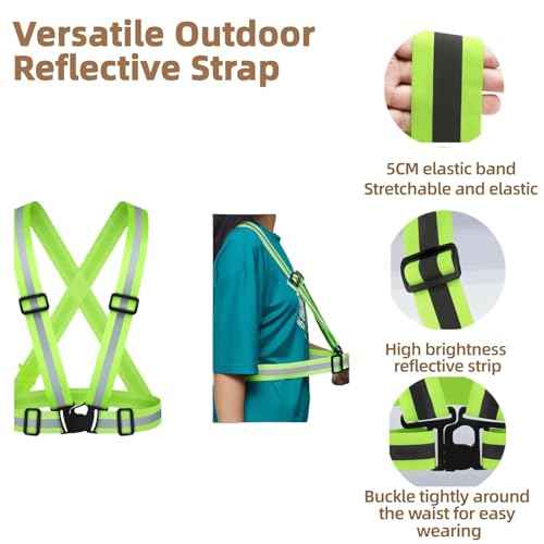 High Visibility Reflective Vest for Running at Night, Adjustable Safety Vest for Men Women, Lightweight Breathable for Jogging Cycling Walking