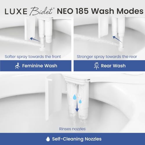 LUXE Bidet NEO 185 White Bidet Attachment for Toilet Seat