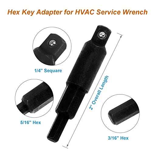 A.I.FORCE AC Ratchet Wrench, HVAC Service Wrench with HVAC Hexagon Bit Adapter, Premium AC Service Tools for Refrigeration Equipment Repair (3/16¡±, 1/4¡±, 5/16¡±, 3/8¡±)