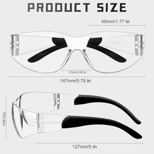 Clear Safety Glasses Bulk of 24,ANSI Z87.1 Impact Resistant Lens Eye Protection for Lab,Construction