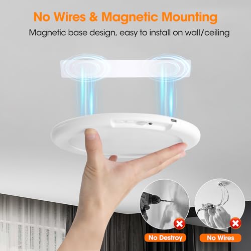 Gotopceed Rechargeable Motion Sensor Ceiling Light 3 Color Temperatures 1 Pack