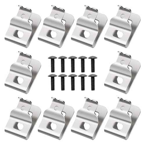 10PCS Belt Clips for Dewalt, Anglecai Drill Tool Clips Hook Kit 304 Stainless Steel Drill Belt Hook with Screws for Dewalt N268241 Fit for 20V Power Tools DCD980 DCD780B DCD785X DCD791D2 DCD795D2
