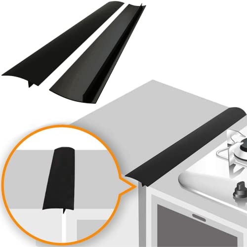 Linda’s Essentials 21 Inch Silicone Stove Gap Cover Black - Heat Resistant, Easy Clean, Fits Up to 2.3" Gap