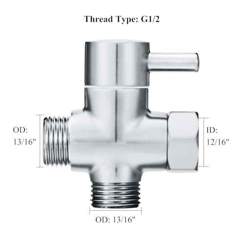 Solid Brass 3-way G1/2 Shower Diverter Chrome Plating