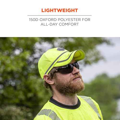 Ergodyne mens High Visibility, Reflective Hat Cap, Lime, One Size US