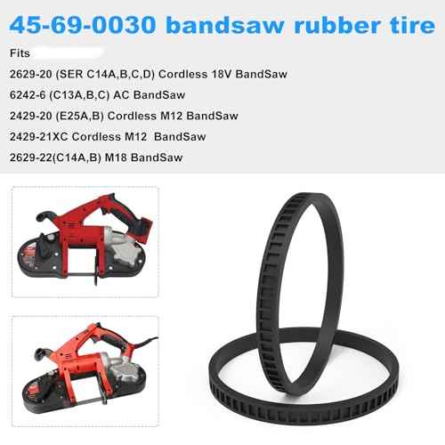 45-69-0030 Band Saw Tire FOR Mil BandSaw Compact Pulley Tires 2629-20 6242-6 2429-20 (4.0" Diameter Tires)- 2 Pack