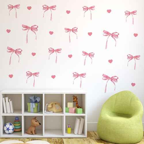 Pink Bow Wall Decals - Girl's Room & Nursery Decor - Wall Stickers for Girls